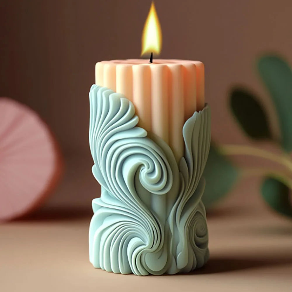 3D Letter Relief Cylindrical Candle Silicone Mold Creative Artistic Design Relief Resin Mould DIY Craft Home Decor Oasis Select