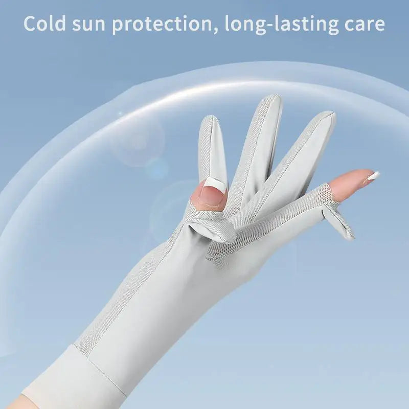 Ice Silk Gloves for Women 1 Pair Summer Sun Protection Lightweight UV Proof Gloves for Outdoor Sports and Travel Oasis Select