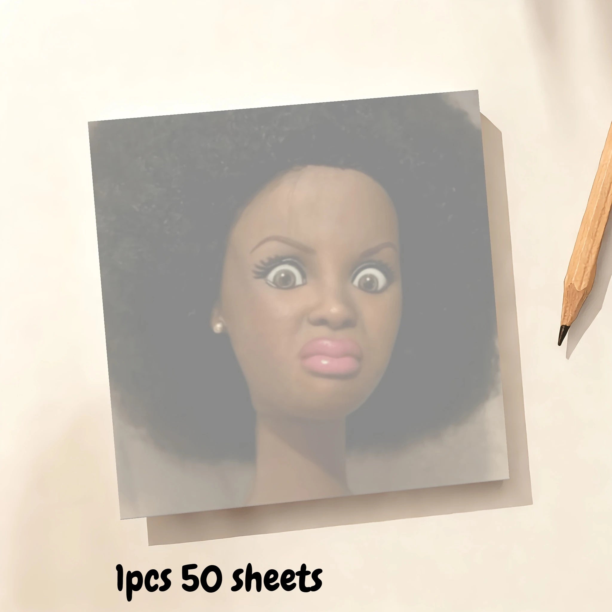 50/150Sheets Paper Curly Hair Character Notepad, Humorous Angry Face Memo Notebook for School Study Plan, Office Reminder Oasis Select 1pcs
