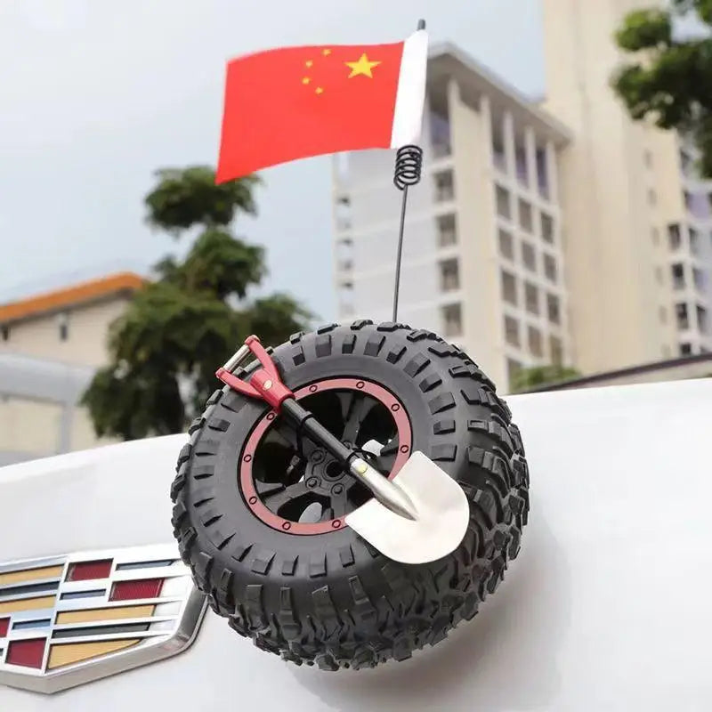 1 Set High Visibility Mini Tire Tire Rear Ornament Rubber Mini Spare Tire Kit Simple Installation For Long Distance Travel Oasis Select