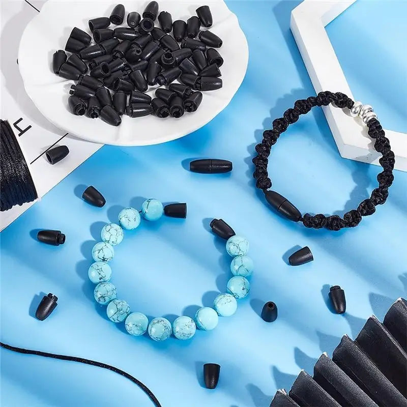 LIKE WISH Lanyard Breakaway Buckle, 24Mm Black Bead Barrel Connector Closure Buckle For DIY Necklace Bracelet Jewelry Making Eas Oasis Select