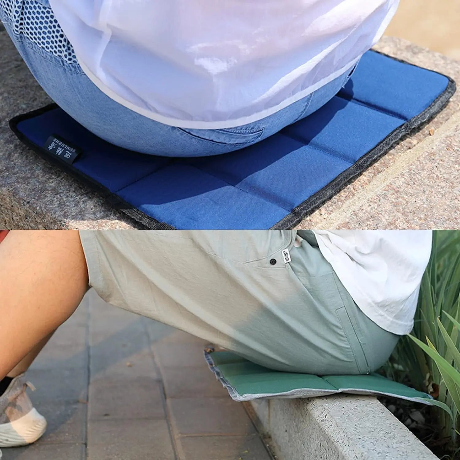 2pcs Durable picnic cushion outdoor portable cushion chair cushion moisture-proof cushion camping cold-proof foldable waterproof Oasis Select