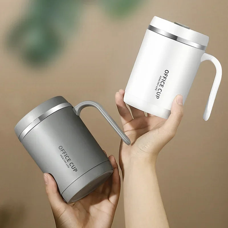 Coffee Cup Grey Creative Drinking Cup Portable Office Large Capacity Covered Milk Mug for Kitchen Travel Water Bottle Thermoses Oasis Select