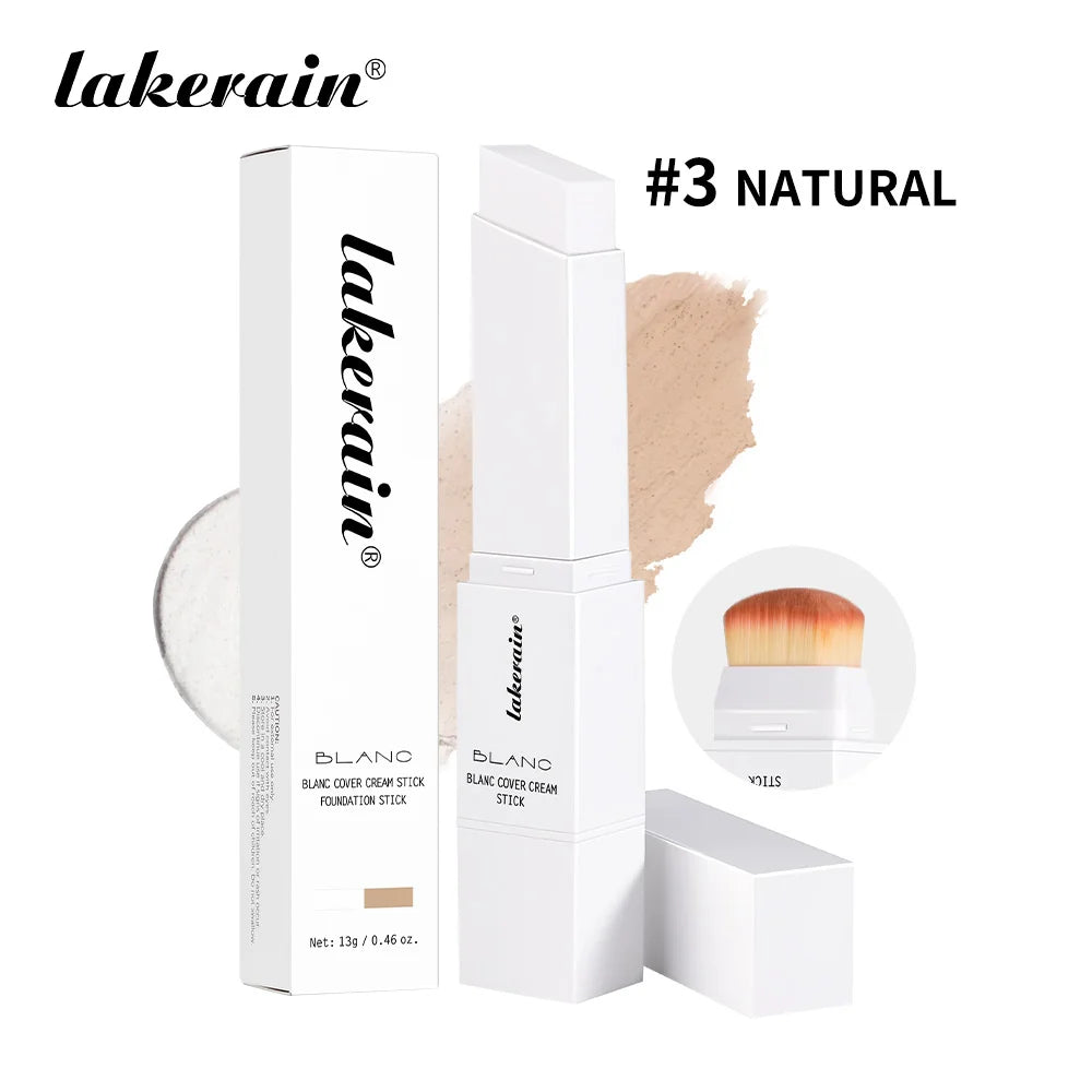 Color-changing Foundation Stick Blanc Foundation Korean Makeup Base High Coverage Concealer Natural Nude 2 IN 1 Foundation Stick Oasis Select 2pcs natural