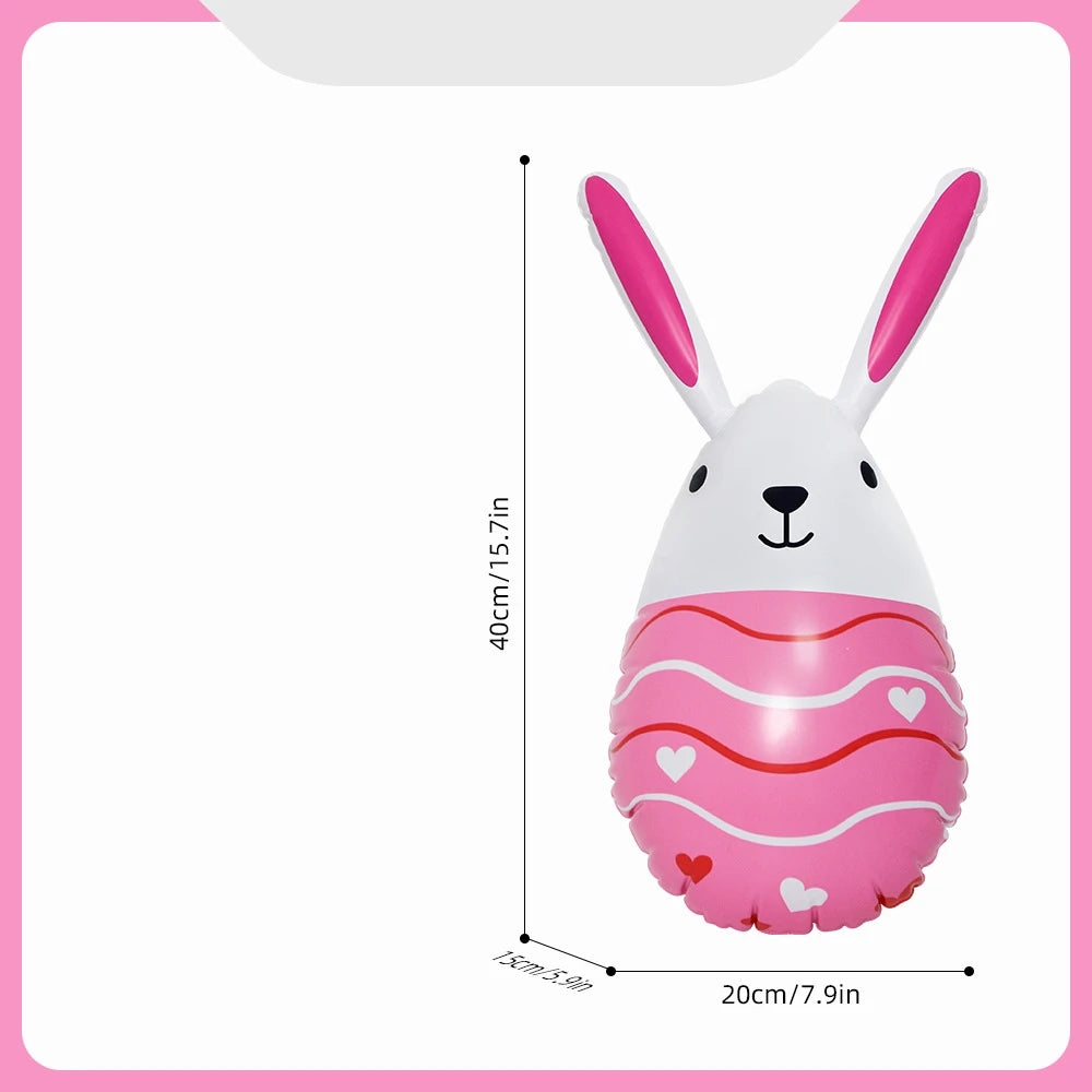 Inflatable Colorful Rabbit Egg Christmas Easter Toys Home Garden Decorations Accessories for Festival Party Outdoor Sport Toy Oasis Select Pink