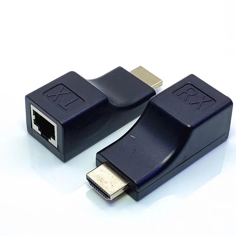  1 Pair RJ45 4K HDMI-compatible Extender RJ45 Ports Network 30M HDMI to RJ45 Over CAT5e / 6 UTP LAN Extender Cable Adapters Oasis Select