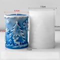 3D Relief Cylinder Christmas Snowflake Elk Silicone Candle Mold Christmas Tree Santa Aroma Plaster Mold Candle Making Supplies Oasis Select J-5322