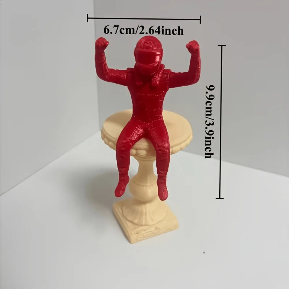 Cool Racing Driver Statue with Victory Pose Creative Desktop Craft Ornament Decor for Monitor Edge Shelf Home and Office Oasis Select