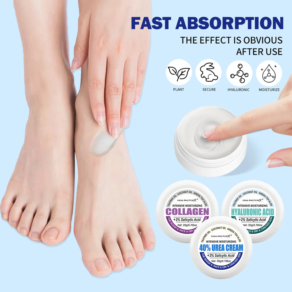 3PCS/Box Urea Foot Cream Moisturizer, with Salicylic Acid, for Dry and Cracked Feet - Hand and Foot Care for and Women Oasis Select