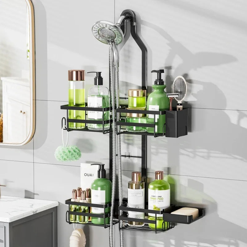 Bathroom rack Shower room hanger No punching faucet shower rod hanging basket Bathroom wall-mounted storage rack Oasis Select