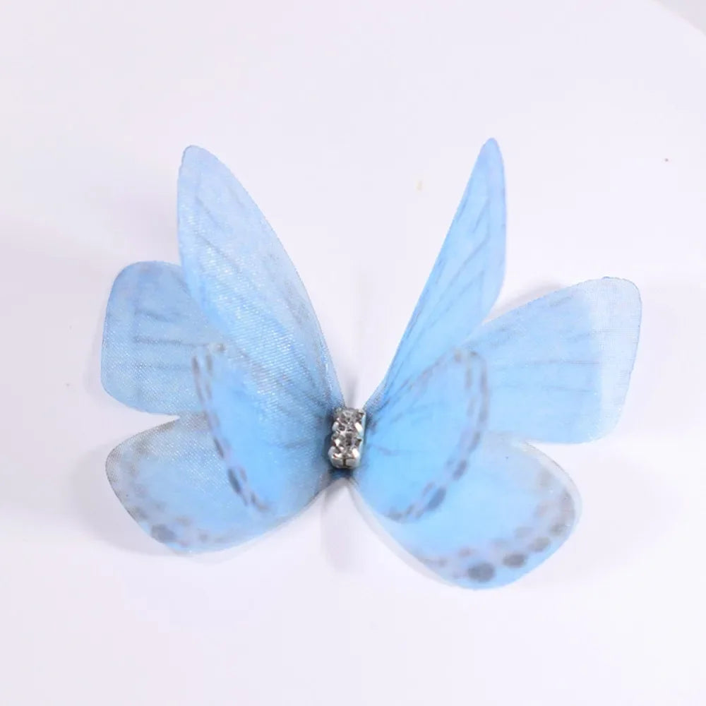 50Pcs 3D Organza Butterfly Appliqués – Gradient Mesh Patches