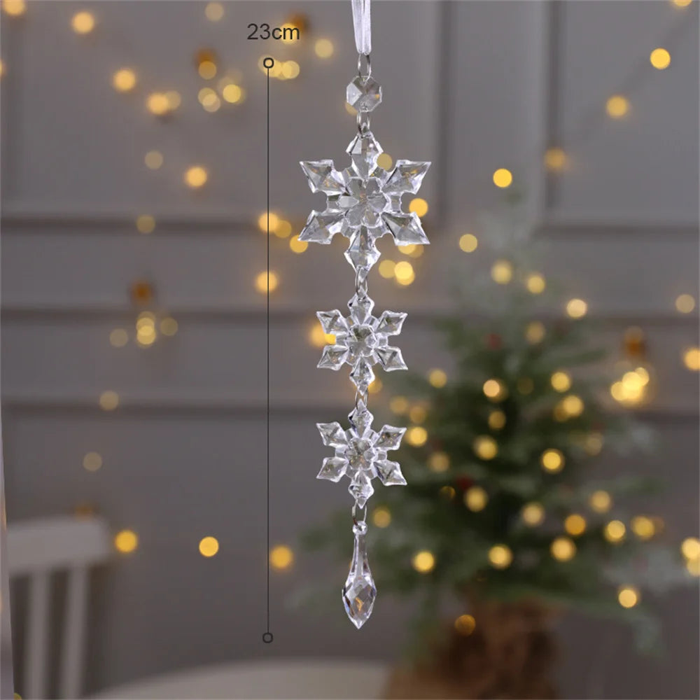 3D Crystal Snowflake Christmas Tree Hanging Ornaments
