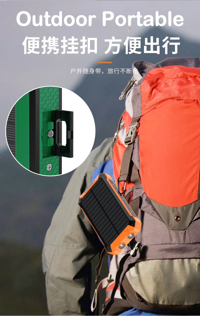 New 38000mAh multifunctional Solar Power Bank Mobile Power Fast Charging Battery With 4 Cables Wireless Charger LED Flashlight Oasis Select