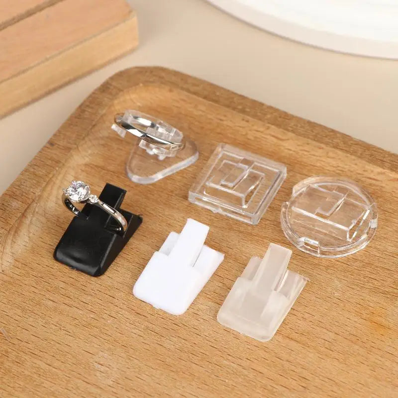 20Pcs Plastic Ring Display Stands, Jewelry Storage Organizer Rack Counter Showcase Decor Holder Oasis Select