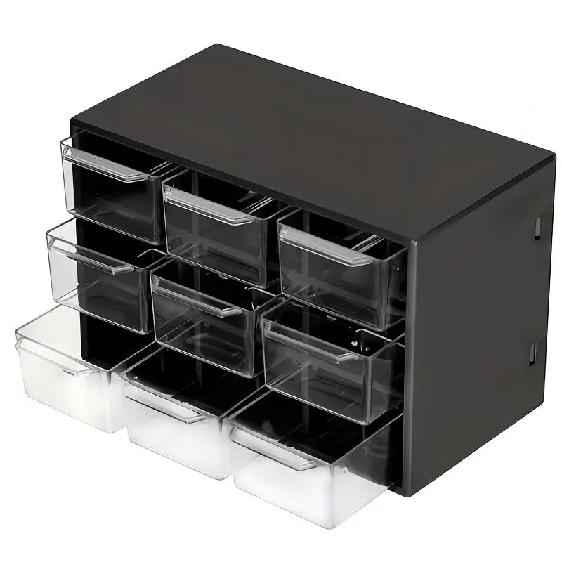 Dustproof Multi-Grid Desktop Drawer Organizer - Portable Storage Box for Jewelry, Cosmetics, Desk Drawer Organizer Box Oasis Select black