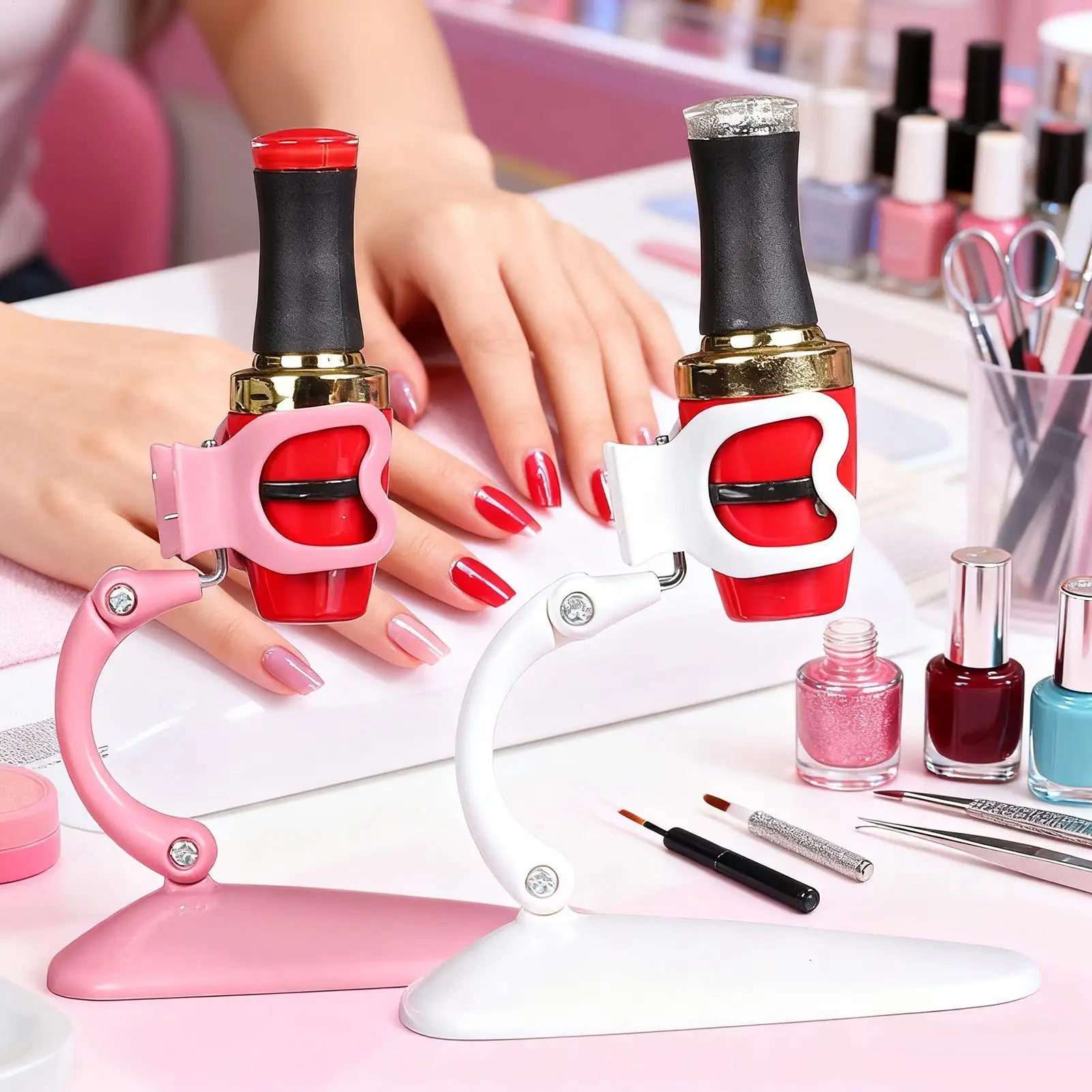 Nail Polish Bottle Holder Display Fixing Clip Adjustable Gel Nail Polish Holder Organizer for Beauty Women Girls Home Manicure Oasis Select