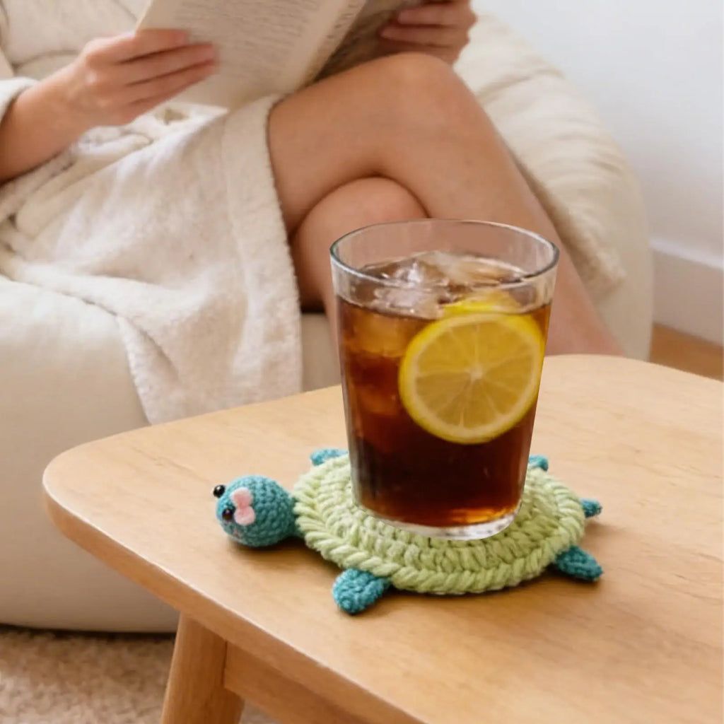 Cup Coasters 4pieces Animal Shape Crochet Cups Mat Coffee Coasters for Dining Room Kitchen Apartment Housewarming Cafe Oasis Select