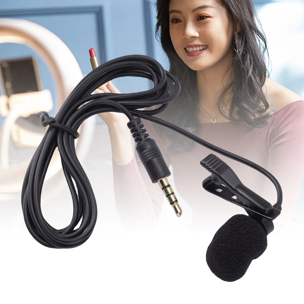 Lavalier Microphone with Clip Noise Reduction Unidirectional Wired Mic for Live Streaming Voice Recording Recording Microphone Oasis Select