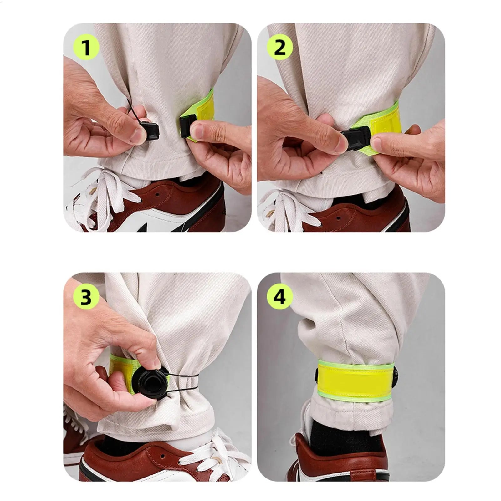 Reflective Cycling Ankle Straps – Adjustable Bike Pant Leg Bands