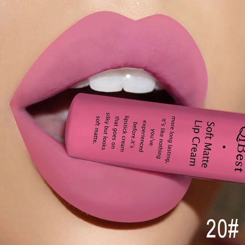 QiBest Velvet Matte Liquid Lipstick – Waterproof & Long-Lasting
