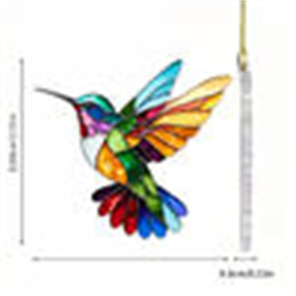 2D Acrylic Flat Printing Birds And Flowers Animal Pendant Home Tree Window Hanging Decor Gift Pet Lover Car Backpack Ornament Oasis Select Style 1