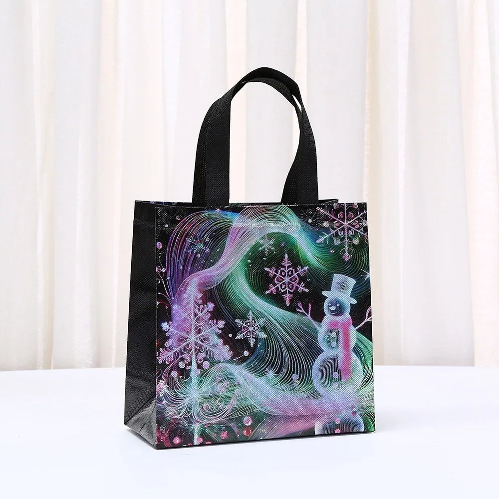 Merry Christmas Non-woven Tote Bag Kids Gift Fabric Packaging Large Handbag Waterproof Storage Reusable Pouch Oasis Select H Other