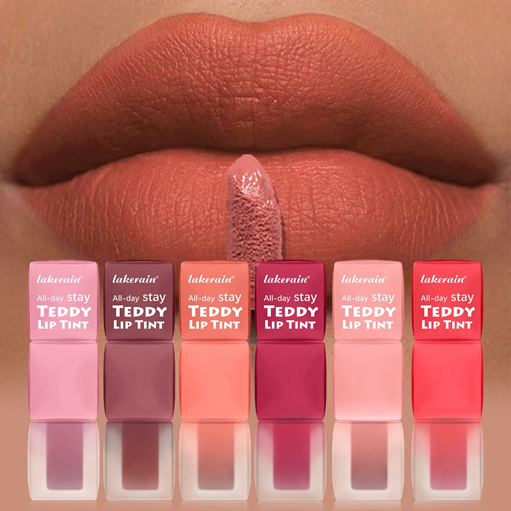 12H Matte Lip Stain Tint 6 Shades Waterproof Long Lasting Lip Gloss Anti-Smudge Non-Transfer Soft Lip Glaze Beauty Makeup Oasis Select