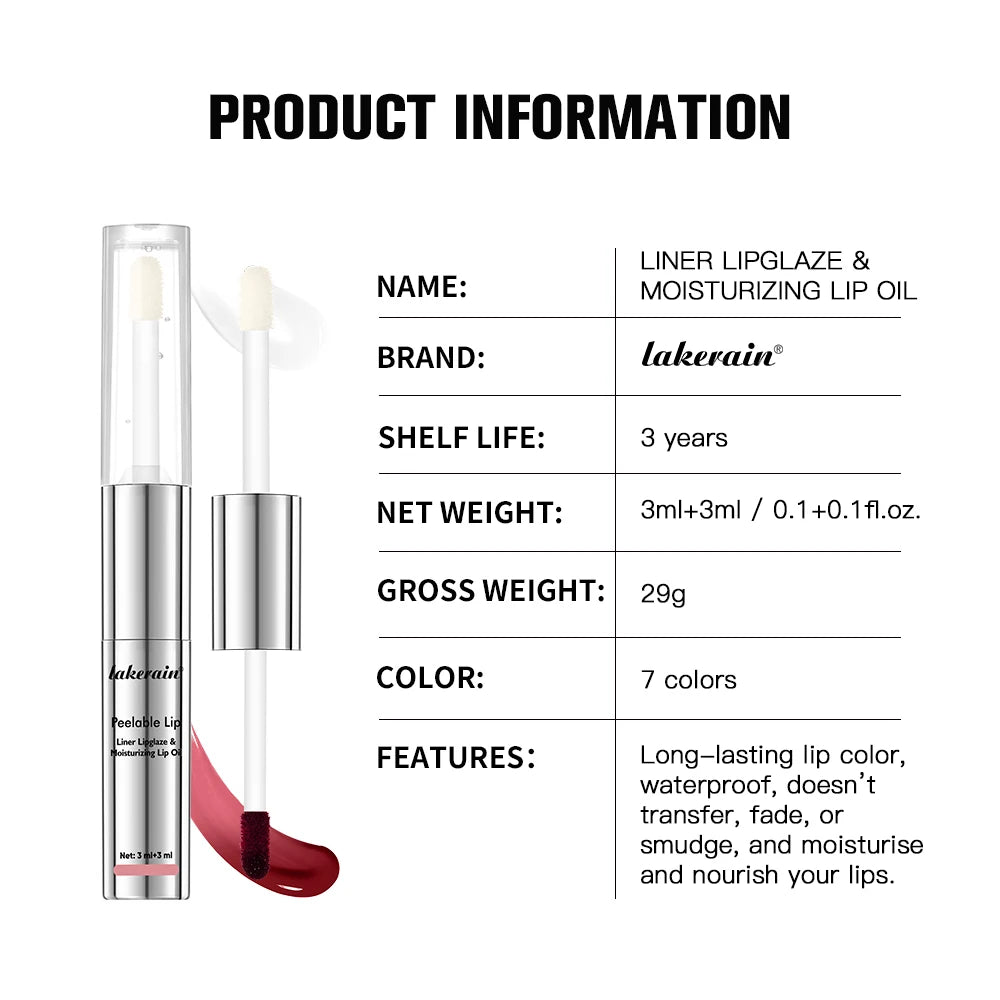 Double Head Waterproof Lip Liner And Lip Gloss Lip Stain Long Wear Matte Nourishing Ingredients Smudge Proof Cosmetics Oasis Select