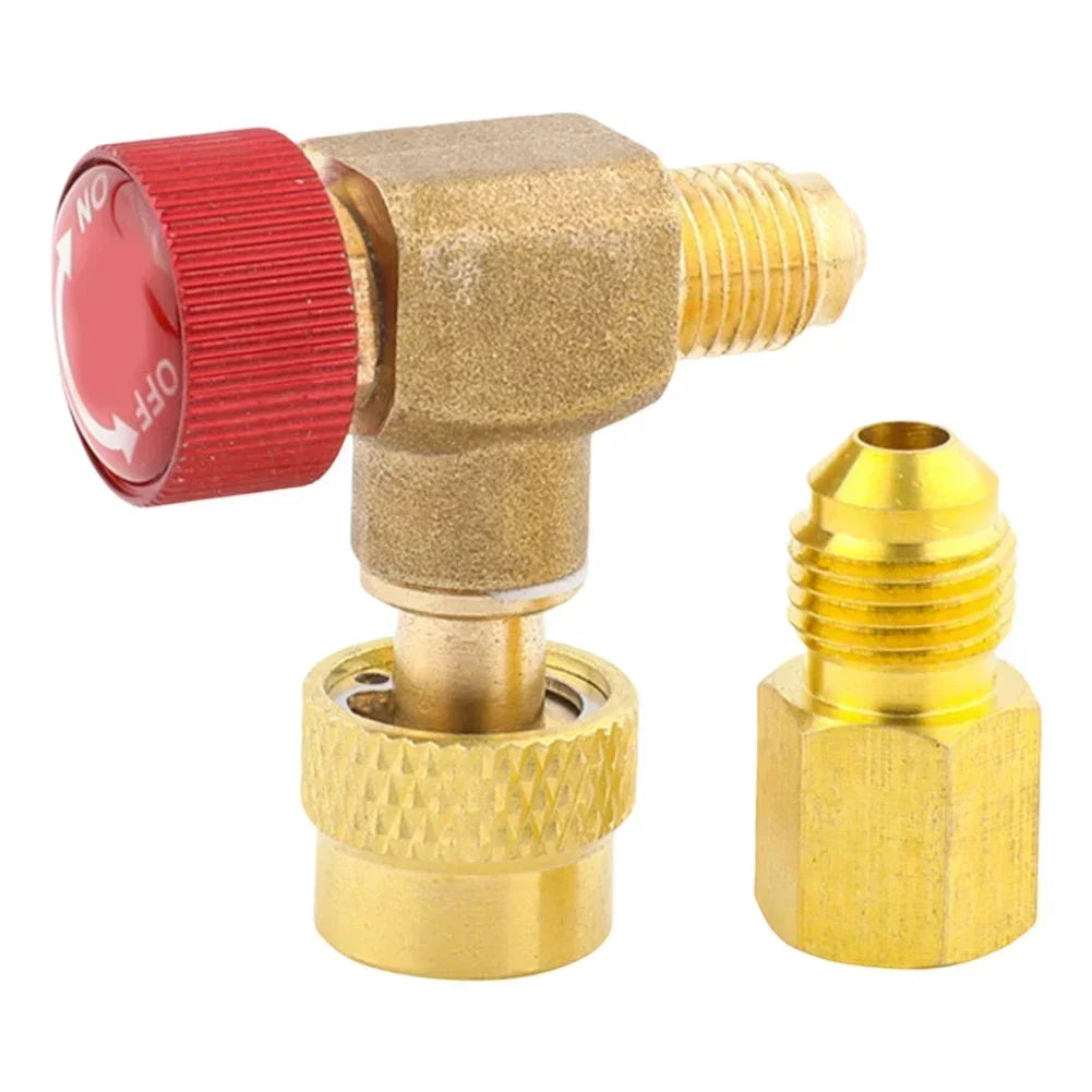 1pcs Car Air Conditioning Safety Valve 90° Right Angle CAR Air Conditioning Safety Valve R22/32/410 Connector Adapter Auto Parts Oasis Select