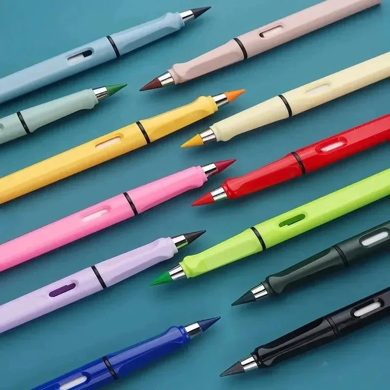 1/2set Kawaii 12 Colors Eternal Pencil No Ink Unlimited Pencils School Kids Art Painting Color Sketch Writing Stationery Oasis Select