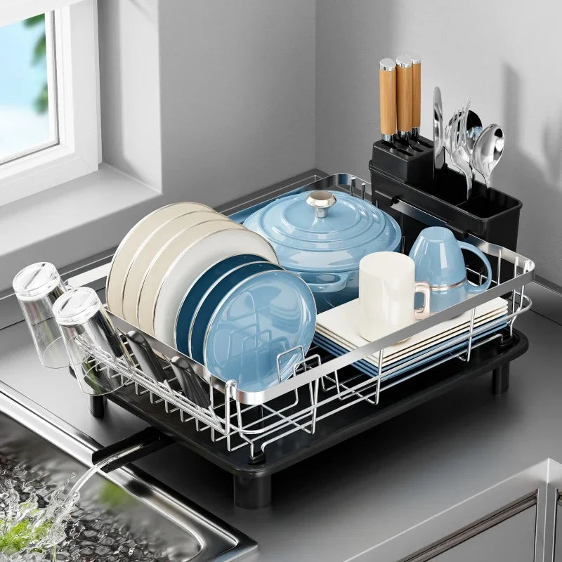 Stainless Steel Dish Storage Rack Bowl Rack Kitchen Sink Shelf Drain Basket Household Tableware Bowl Rack Oasis Select