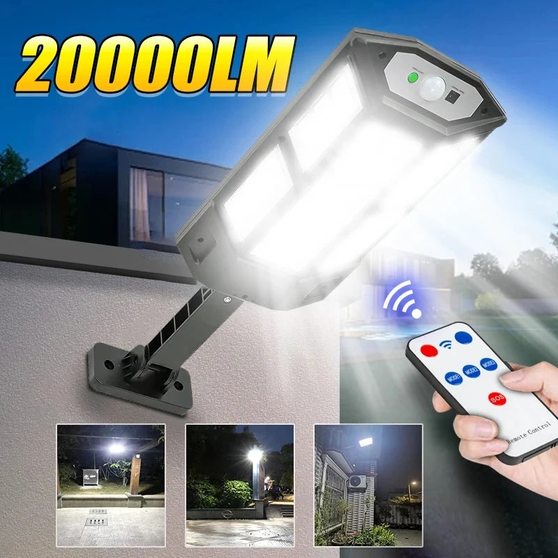 20000LM Powerful Outdoor Solar Lamp 3 modes Motion Sensor External Solar Lamp IPX65 Sunlight Yard Street Solar Outdoor Lighting Oasis Select