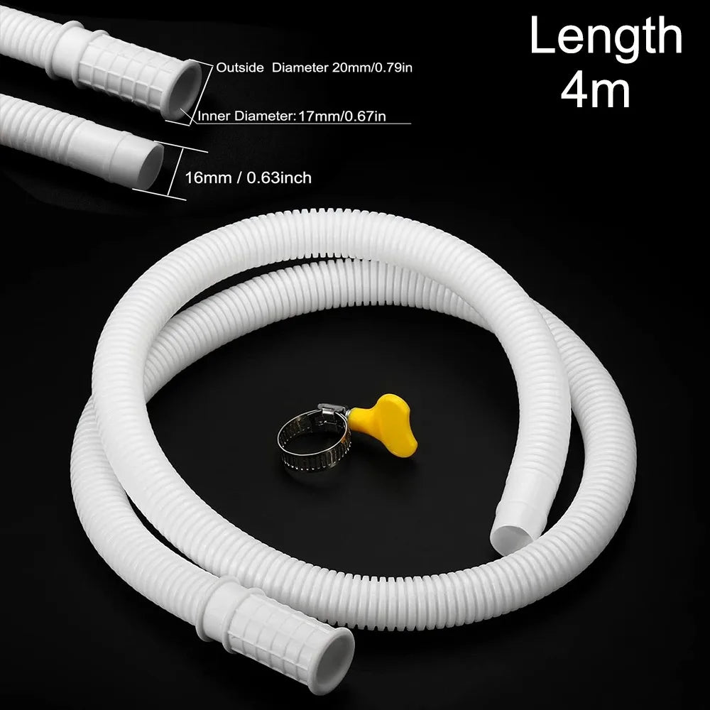 New Plastic Air Conditioner Drain Hose White Thickened Draining Hose 1-5M Extension Pipe Oasis Select 4m