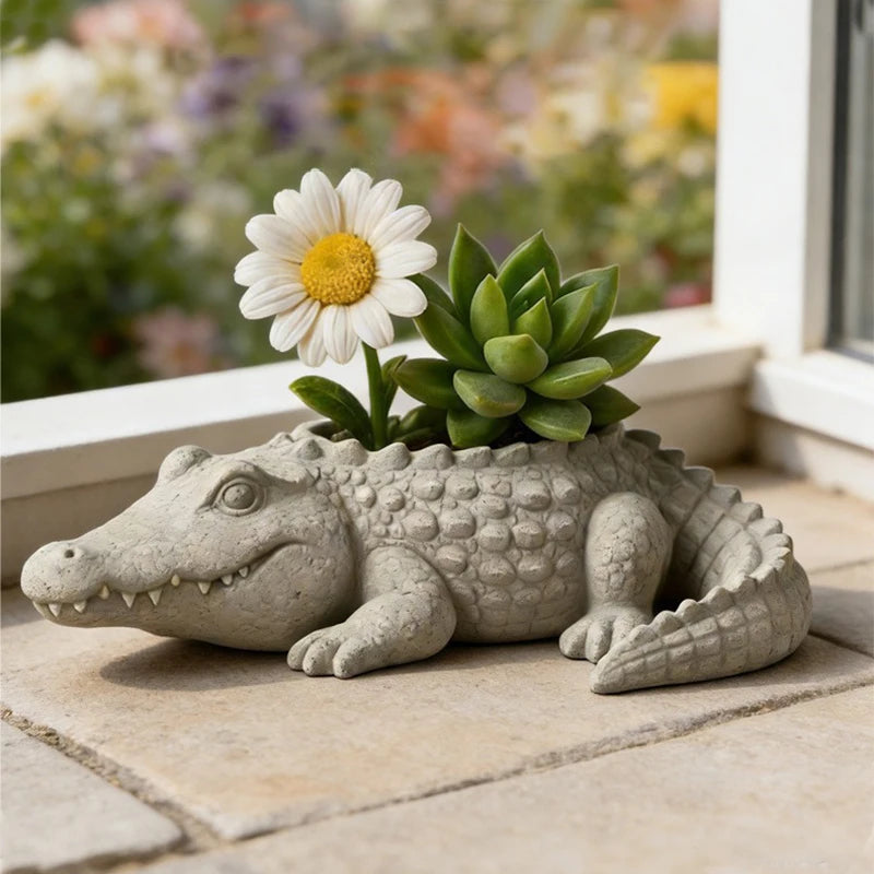 3D Crocodile Silicone Mold – DIY Gypsum, Resin & Planter