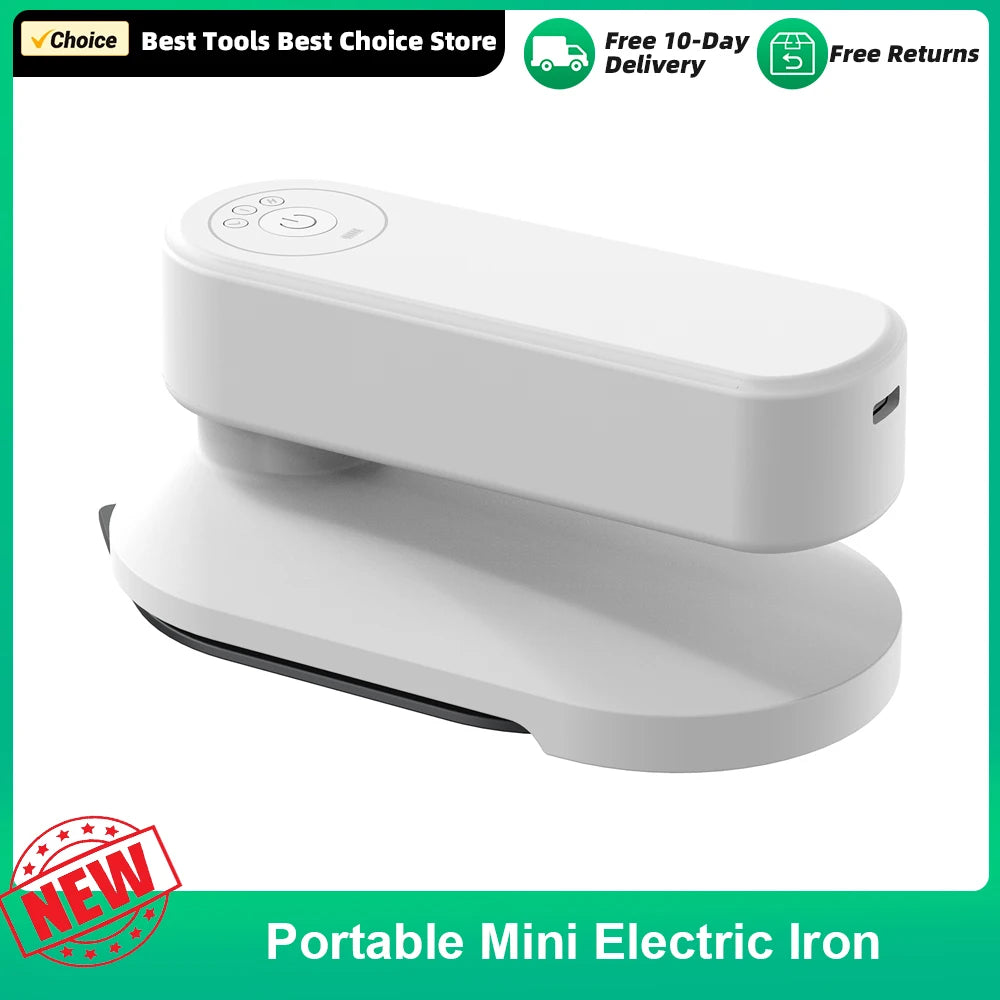 URGGU Cordless Mini Travel Iron – USB Rechargeable, 3 Heat Modes