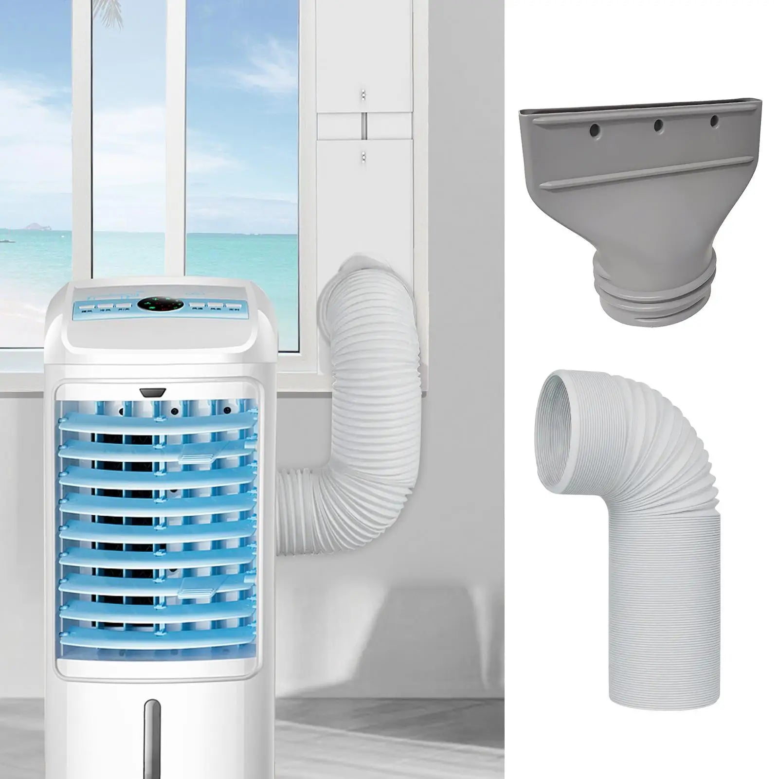13/15cm Flat Mouth Joint Exhaust Duct Portable Mobile Air Conditioner Window Duct Pipe Hose Interface Connector Flat Nozzle Oasis Select
