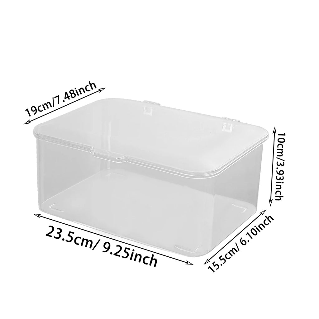 1pc transparent/transparent black flip cover hair accessory storage box desktop stackable jewelry hair accessory storage box Oasis Select transparent