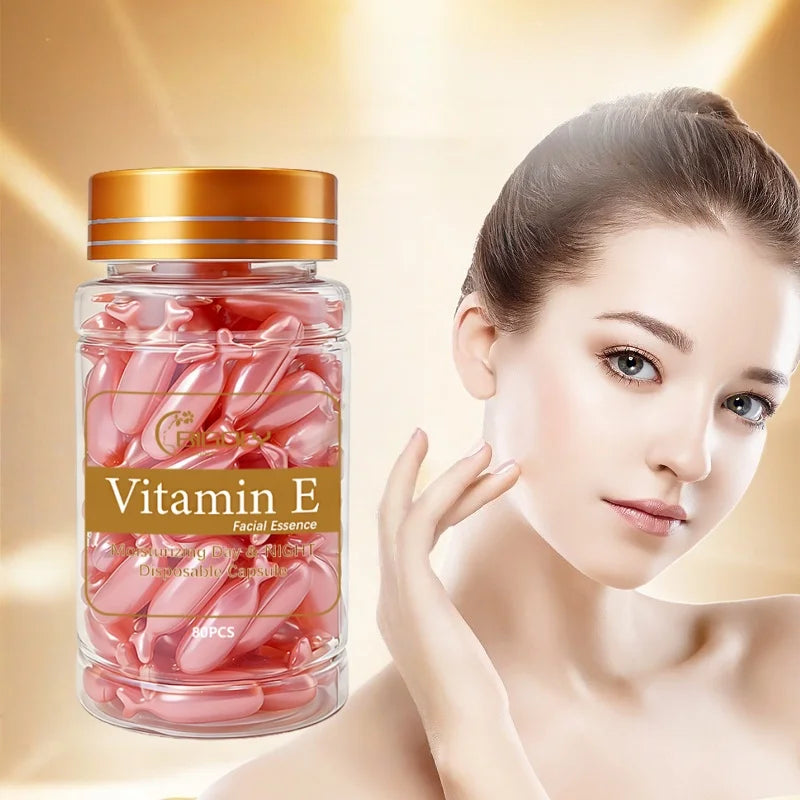 Vitamin E Facial Essence Capsules – 80pc Hydrating Face Oil Face Essence Capsules Oasis Select