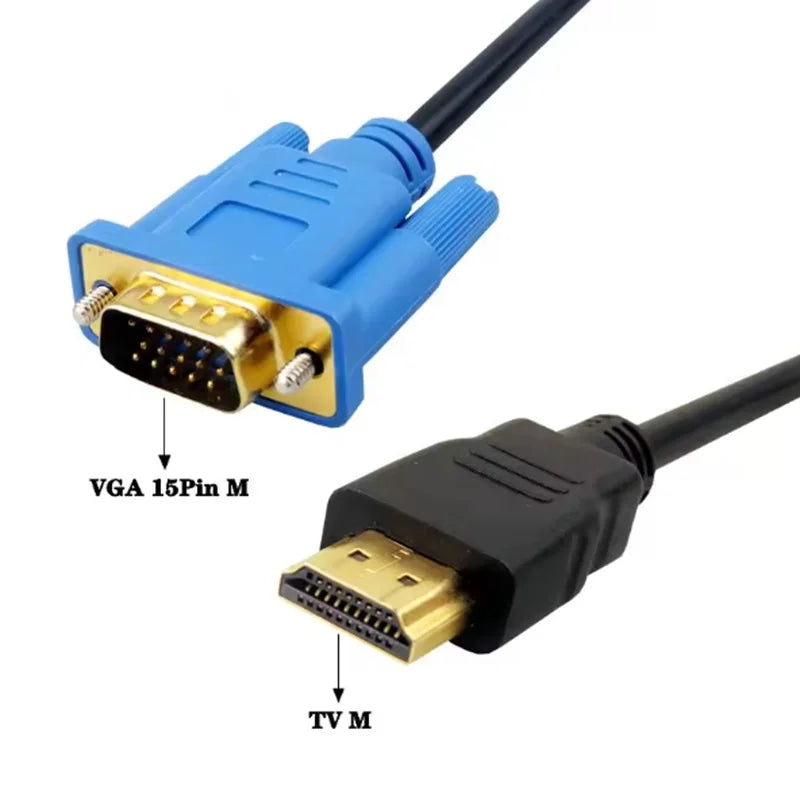 1.5m HDMI Video Connector Male to Male HDMI-Compatible To VGA Converter AV Adapter Cord Display Output For PC HDTV Cable Oasis Select 1.5m