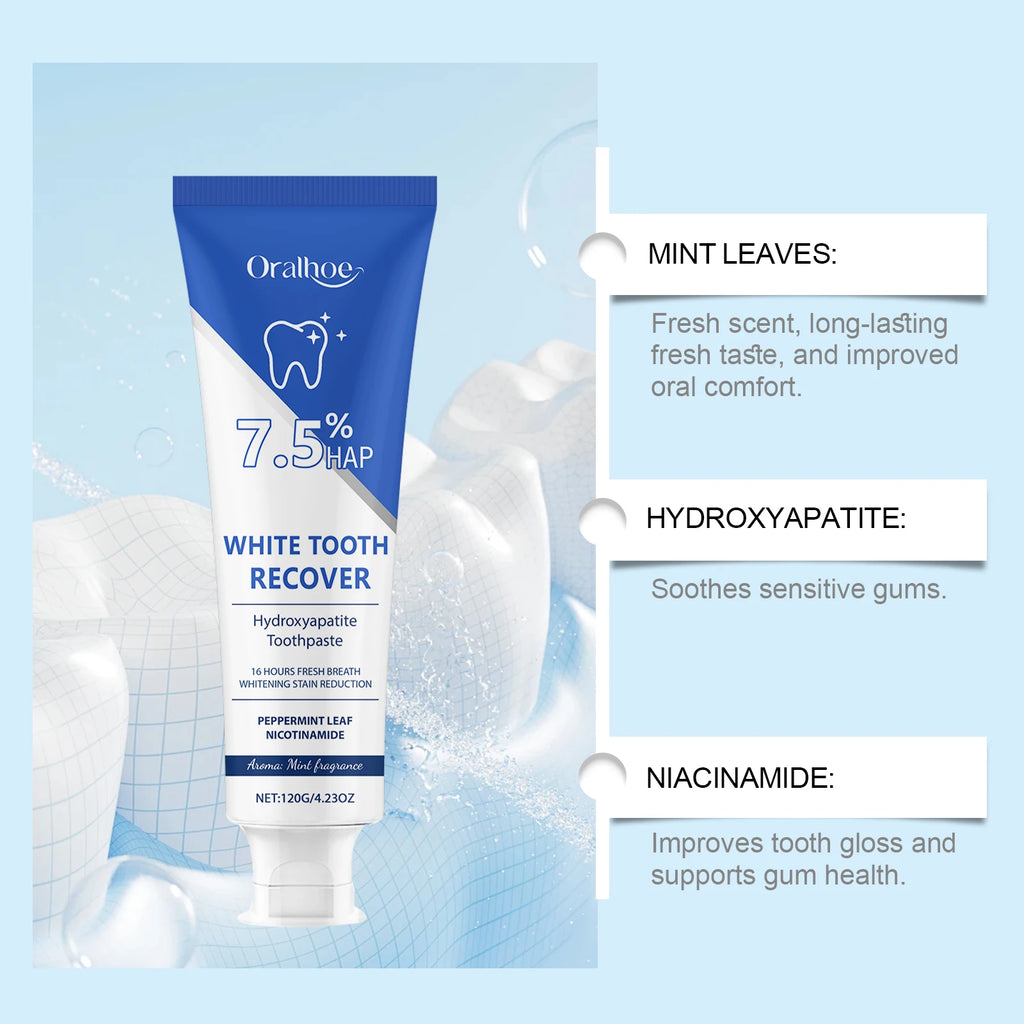 Hydroxyapatite Tooth Brighten Toothpaste Cleaning Oral Hygiene Dental Bleach Remove Plaque Freshen Breath Tooth Whiten Product Oasis Select