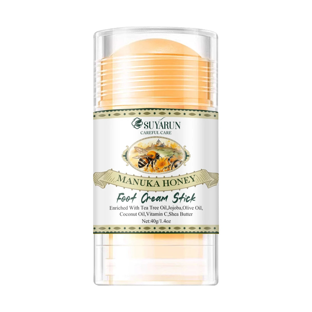 SUYARUN Natural Honey Face Foot Cream Stick for Dry Cracked Heels-Portable Foot Care Treatment for Rough Skin. Oasis Select 40g