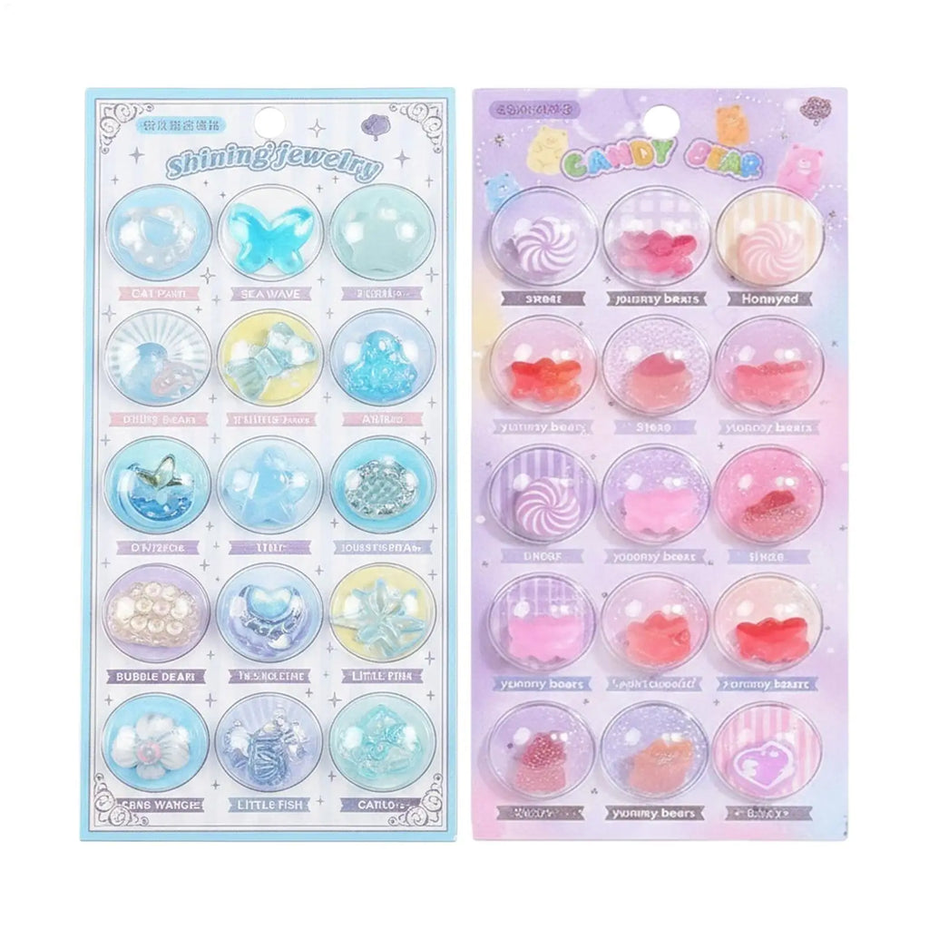 1sheet 3D Creative Space Capsule Cartoon Round Relief Stickers Scrapbooking Diy Journal DIY Cute Stationery Sticker Decor Oasis Select