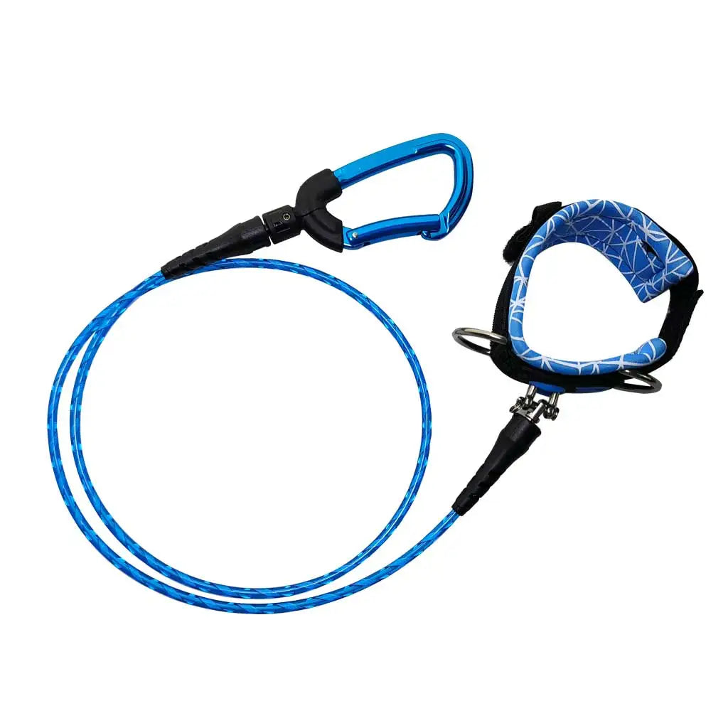 Diving Safety Lanyard Rope Durable Freediving Lanyard Leash Cable with Wristband Carabiner for Underwater Sports Oasis Select Default Title