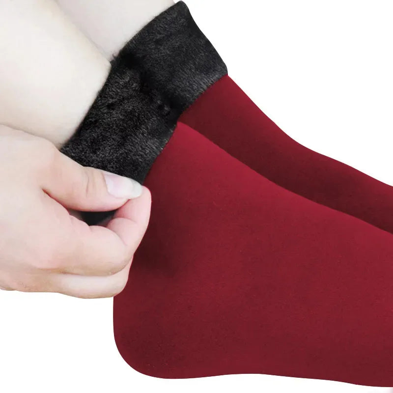 1/3/5pairs Women'S Velvet Thick Floor Socks Home Sleeping Socks Winter Warm Soft Warm Plush Sock Girls Solid Color Velvet Socks Oasis Select