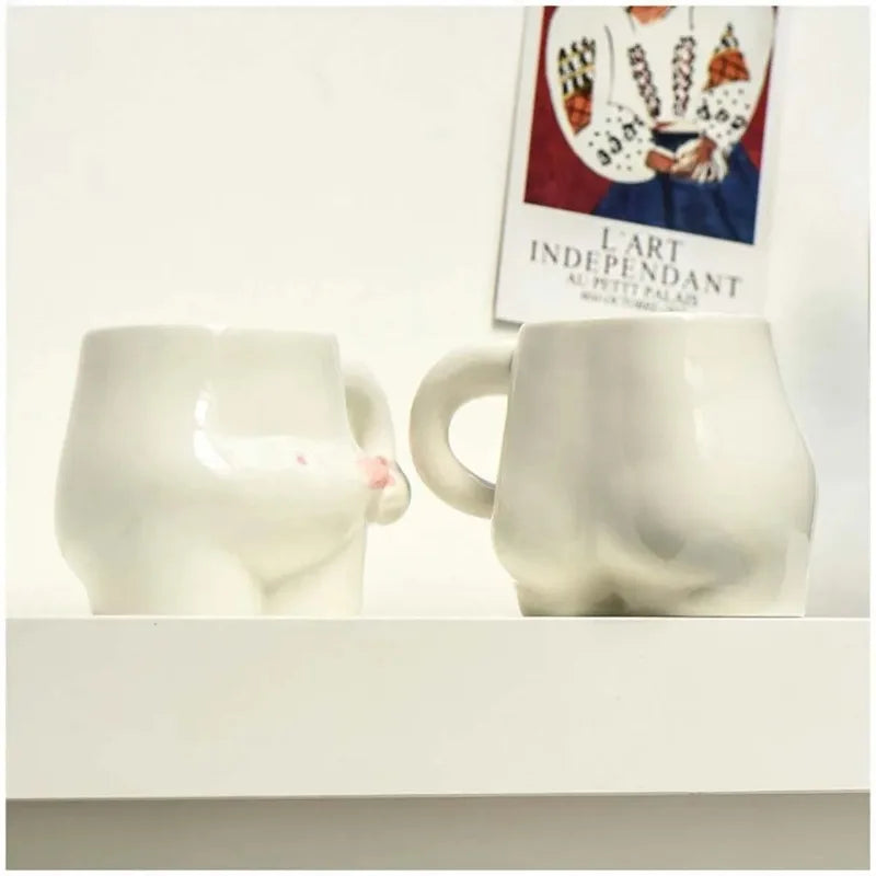 Creative Ceramic Coffee Mug Unique Hand Handle Design for Daily Beverage Office Home Funny Decorative Drinkware Gift Oasis Select