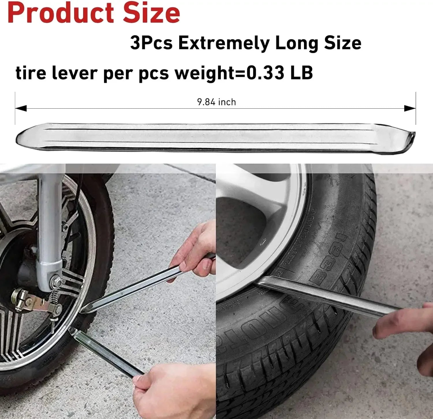 Car Tire Wrench Car Repair Tools Steel Spoon Tire Iron Rim Opener Lever Changer Motorcycle Bicycle Removal Tool Car Accessories Oasis Select