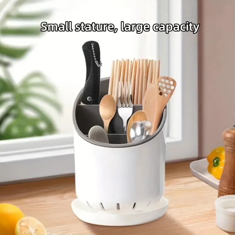 1Pc Kitchen Storage Chopsticks Tube With Drain Plate Tableware Storage Holder Home Kitchen Organizer Rack Chopstick Drain Box Oasis Select