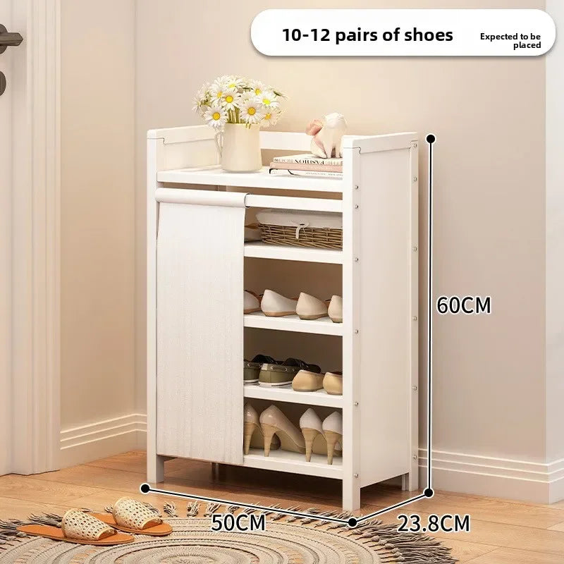 Multi-functional Folding shoe rack installation-free integrated dustproof large-capacity storage shoe rack Oasis Select White D