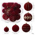 36Pcs red painted velvet Christmas ball ornaments Christmas tree baubles Christmas decorations Home party decorations Oasis Select Burgundy Other