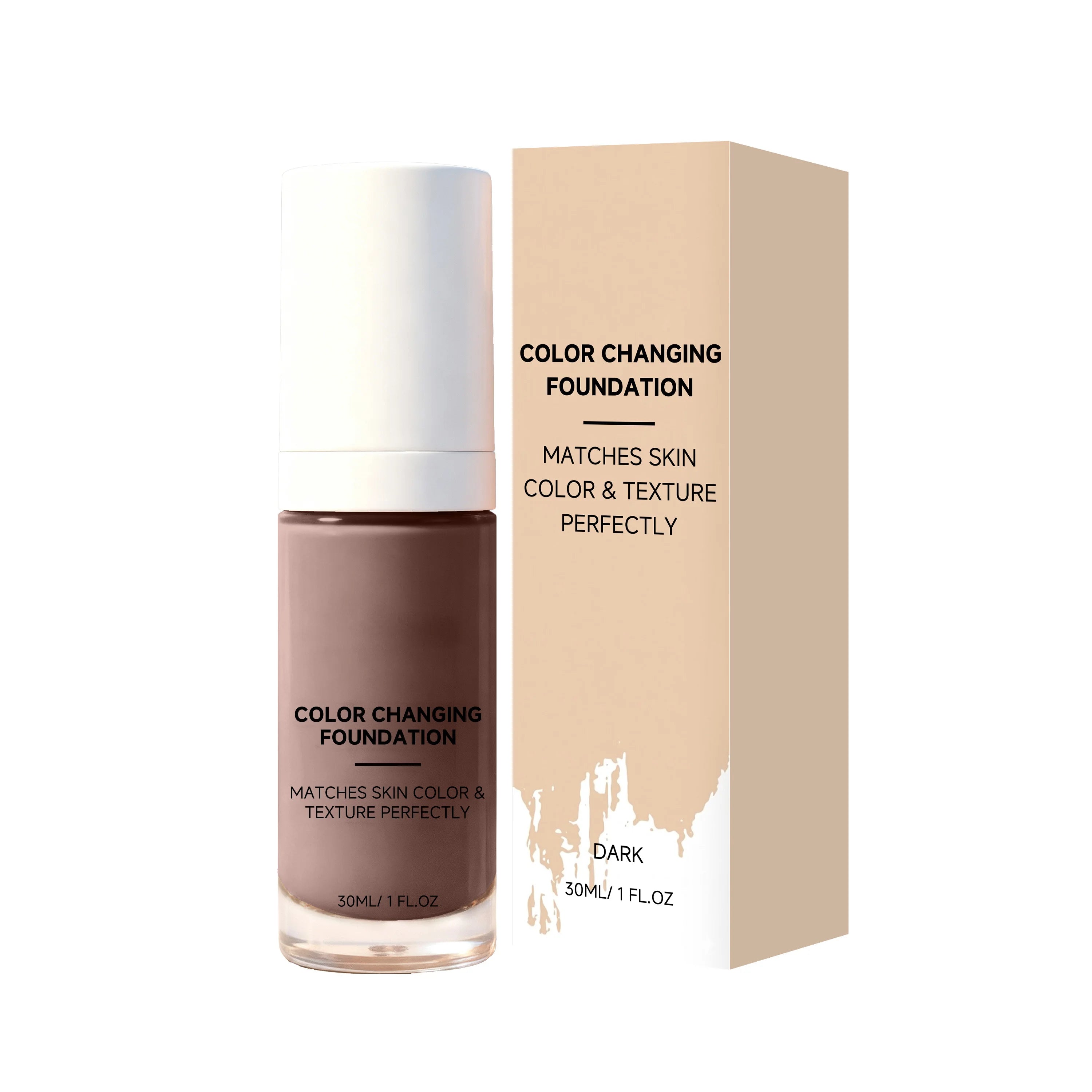 Color Changing Liquid Foundation – Waterproof, Skin Tone Match Liquid Foundation Oasis Select Dark Skin Tone